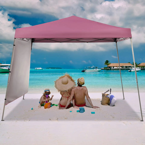10x10 Ft Pop Up Canopy Tent With Slant Leg Frame Sidewall And Vented Panels Hangout Ready Portable Gazebo for beach use