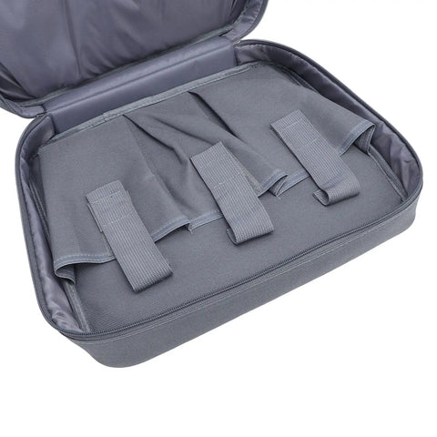 Open Rugged Mini Organizer Bag With Shockproof Foam Lining And Water Resistant Build Portable Travel Case showing interior compartments.