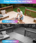 Comparison of daytime and night vision footage from 4K PoE Security Camera System With 2TB HDD, showing clear details in both images