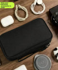 Black Waterproof Double Layer Travel Cord Organizer Pouch For Electronics Accessories Charger USB Cables Gadgets