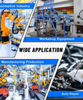 Various applications of 55 Piece Air Line Tubing Kit With 1/4 And 3/8 Inch DOT Air Lines in automation and auto repair.