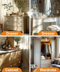 Polished Chrome Cabinet Knobs 5 Pack Round Furniture Knobs 1-3/16 Inch Diameter installed on drawers, dressers, cabinets, wardrobes