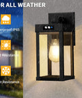 Solar Wall Light Outdoor With Motion Sensor Three Lighting Modes Waterproof Porch Sconce With Clear Panels for All-Weather Use