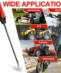 Heavy Duty Tire Spoons Tool Set For Motorcycles Dirt Bikes And Lawn Mowers With 3 Pcs Spoon Bars showing applications on vehicles.
