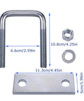 Leaf Spring Clamp Kit For 2.5 Inch Wide Springs Locks Leaf Springs Tight For Stabilization And Smoother Towing Improves Axle Torque Control On Trucks Trailers RVs Heavy Duty Pack Of 2 with U-bolt, nut, and plate