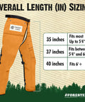 Orange 37 Inch Apron Style Chainsaw Chaps For Men And Women With Pocket And Adjustable Waist Built For Pro Grade Chainsaw Safety Gear And Leg Protection On The Job.