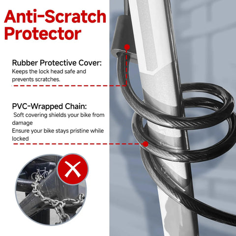 Beefy 140 Cm Anti Theft Cable Lock With Scooter Bag 13 Mm Chain Weatherproof Anti Shear Anti Rust With 3 Keys For Electric Scooters Bikes And Motorcycles Plus Heavy Duty Security Bolt Cutter Resistant Hardened Alloy Steel Construction