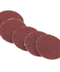 200 Pcs Red Sandpaper Discs 1 Inch Fine Grade For Wood Polishing And Grinding To Shine Up Semi Rough Surfaces With Ease And Style stacked in view.
