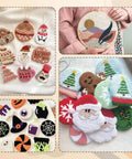 Punch Needle Kit for Adults Beginners With Adjustable Wooden Handle Tools 11 Punch Needle Sizes featuring festive embroidery designs