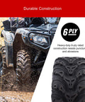 ATV with Mud Force ATV Tire Set 25x8-12 Front And 25x10-12 Rear, 6-Ply Heavy-Duty Bias Ply Off-Road Quad Tires in muddy terrain