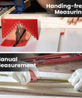 Comparison of Heavy Duty Aluminum Table Saw Height Gauge For Dead On Cutting Heights and manual measuring with tape.
