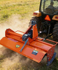 Workhorse 53 Inch 3 Point Rotary Tiller Attachment For Cat 1 Tractors In Use On Field