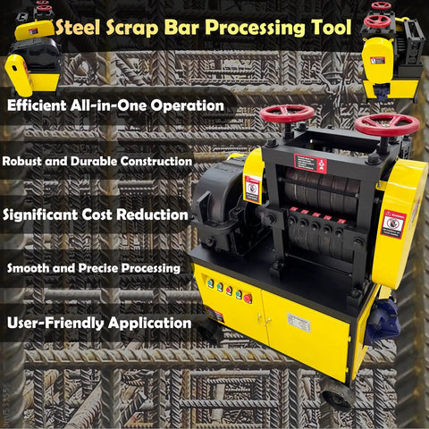 Heavy Duty Rebar Straightening and Cutting Machine for Steel Scrap Bars 6mm to 14mm, 28m Per Minute, 220V view