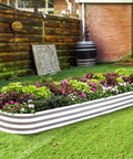 Eight Foot Beefed Up Galvanized Raised Garden Bed Kit For Outdoor Use Oval Metal Planter Boxes For Veggies With 108 Gallon Capacity