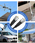 RG8X Coax Jumper Cable 6ft UHF Male to Male Low Loss 50 Ohm CB Antenna Cable for Ham Radio Rig, shown with antennas
