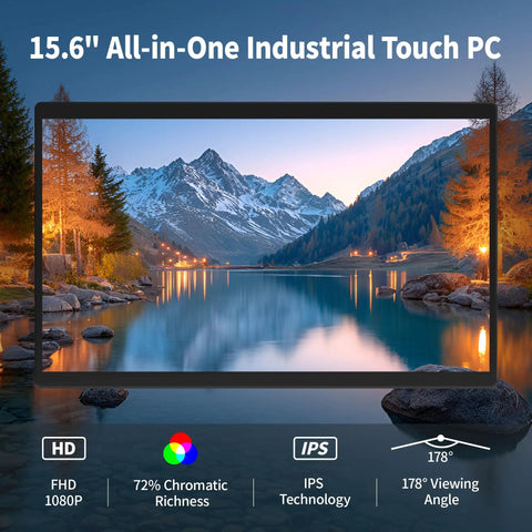 15.6 Inch All In One Industrial Panel PC with Android 12 Fanless RK3399, 4GB RAM, landscape display on panel