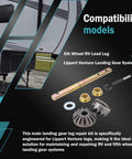 Power Landing Gear Repair Kit for 5th Wheel RV Lead Leg Replacement components displayed with RV image