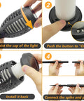 Step-by-step assembly of Solar Torch Lights For Garden Decor 8 Pack 12 LED Flickering Flame Outdoor Pathway Lights