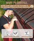 Person installing Self Regulating Heating Cable Kit 50 Feet 120V For Roof Deicing And Pipe Freeze Protection on roof with clips.