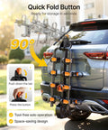 Heavy Duty 4 Bike Hitch Rack for Cars Trucks and SUVs with 2 Inch Receiver Foldable and Tiltable Design in use