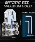 Built Tough 8 Way Battery Terminal Connector Block Metallic Silver with dimensions and installation accessories included.