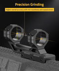 Cantilever 1 Inch Offset Dual Ring Scope Mount For Picatinny Rails with precision grinding detail