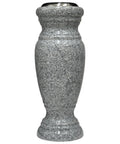 Real Granite Flower Vase With Stainless Steel Inner For Home Decor And Gravesite Memorials Durable Outdoor Garden Lawn And Yard Display 4 By 4 By 10 Inches Gray 633