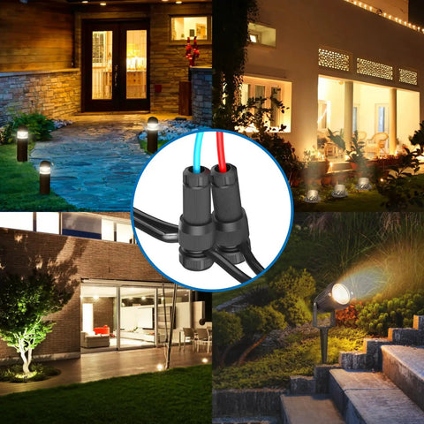 Low Voltage Wire Connectors for Outdoor Landscape Lighting 12 to 18 Gauge Waterproof Quick Lock Connectors 12 Pack