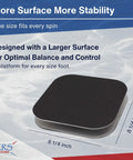 CRS Cross figure skating spinner training platform; square 8 1/4-inch metal base with black non-slip surface.