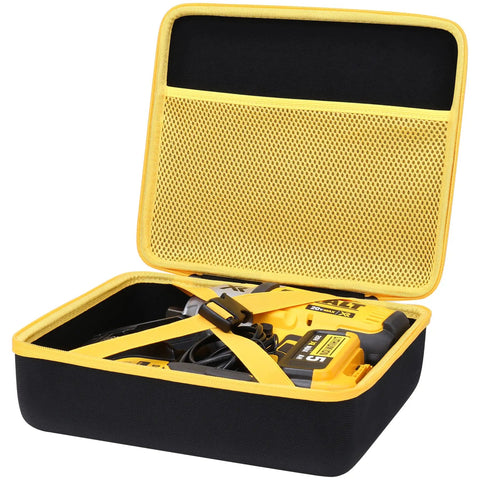 Rugged Hard Shell Case For DeWalt 20V Max Cordless Impact Wrench And Impact Driver Case Only Fits DeWalt DCF900B open with mesh pocket