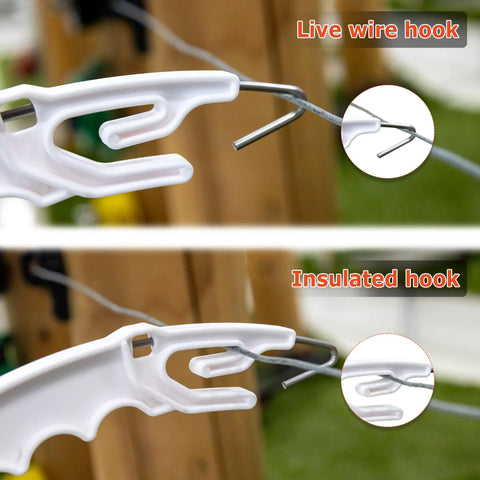 Close-up of 10 Pack Plastic Electric Fence Gate Handles With Insulated Hooks For No Fuss Gate Operation And Durable Fencing Setup