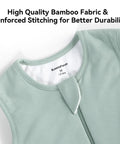 Ultra Soft Bamboo Rayon Toddler Sleep Sack With Feet 12-24 Months 1.0 Tog Lightweight Wearable Blanket close-up showing fabric and tag.