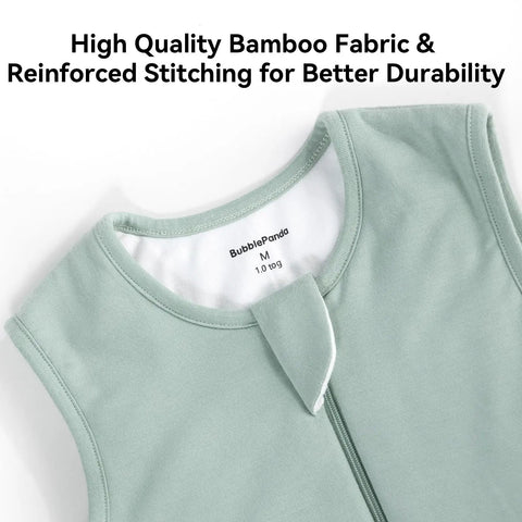 Ultra Soft Bamboo Rayon Toddler Sleep Sack With Feet 12-24 Months 1.0 Tog Lightweight Wearable Blanket close-up showing fabric and tag.