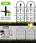 Tall Decorative Metal Garden Fence Panels Set 32 Inch High And 10 Foot Long 9 Pack Rustproof No Dig Fence For Dogs Outdoor
