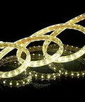 Coiled UL Listed 164 Ft Ultra Bright LED Rope Light Kit With 45000 Lumen 3000K Warm White Dimmable 110 To 120V AC Flexible Flat Strip