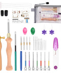 Dope All In One Punch Needle Kit For DIY Embroidery With Wooden Handles Finger Cots Storage Bag And Tools 36 Piece Complete Set