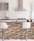 Newport Reclaimed Brick Peel And Stick Wallpaper Red Removable Self Adhesive Wall Covering for kitchen bar accent wall