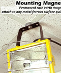 Beefy Neodymium Pot Magnets 2 Pack used for mounting LED light to ceiling, showcasing strong hold and easy installation.