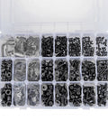 1310 Piece Metric Hex Socket Flat Head Screw Bolt Assortment Kit With Washers And Nuts M2 M3 M4 M5 M6 in clear organizer box.