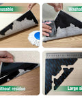 Extra Thick Non Slip Rug Pads 16 Pcs With Reusable Double Sided Carpet Tape For Hardwood Floors And Tiles showing grid adhesive