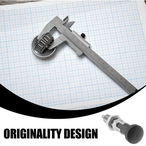 Stainless Steel Retractable Spring Plunger Knurled Grip Indexing Pin Fine Tooth Locking Mechanism For Precision Positioning And Tough Shop Mods Nailed Every Single Time against a background of graph paper with a caliper measuring a bearing.