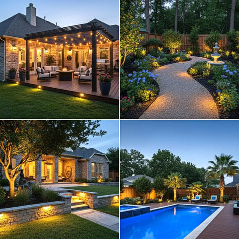 Backyard with 60 Pack Low Voltage Waterproof Landscape Light Cable Connectors 12 20 Gauge Wire Connectors For Outdoor Path Lights And Landscape Lighting Replacement Easy Install Quick Connect Fastlock Style