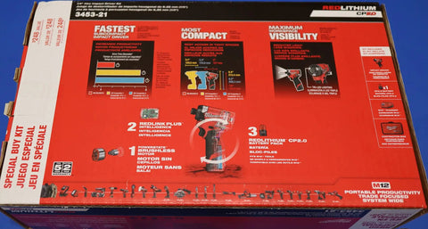 Heavy Hitter 12 Volt Brushless Cordless Impact Driver Kit featuring visual specifications and features on the box.