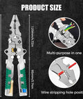 Pro Grade 18 In 1 Folding Wire Stripper Pliers Set With Voltage Detector Crimper Stylus Screwdriver dimensions