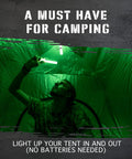 Person using Bright Emergency Glow Sticks 12 Pack For Survival Gear Camping Lights Power Outages And Military Use Green Long Lasting