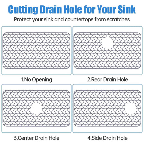 Pattern of Must Have Premium Silicone Sink Protector Mat For Kitchen Sink Cut To Fit 25.8 Inch By 13.8 Inch With Rear Or Center Drain