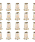 Badass Heavy Duty Zinc Coated Rivet Nut Kit Including One Hundred Assorted Sizes For Quick Automotive Repairs And Tough Metalworking Diy Hardware Projects - assortment of zinc-coated rivet nuts arranged in a grid.