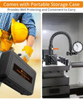 High-Precision 0 To 1 Inch Dial Indicator With 0.001 Inch Readout, 13.5 Inch Flexible Arm, 176 Lbs Magnetic Base in use