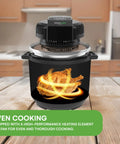 Turn Your Instant Pot Into A Real Air Fryer With A 7 In 1 Lid For 8 Qt Pots showing chicken cooking with heating element