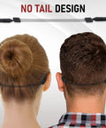 Back view showing No Tail Eyewear Strap For Glasses, Adjustable Retainer Lanyard With Silicone Tips, on man and woman